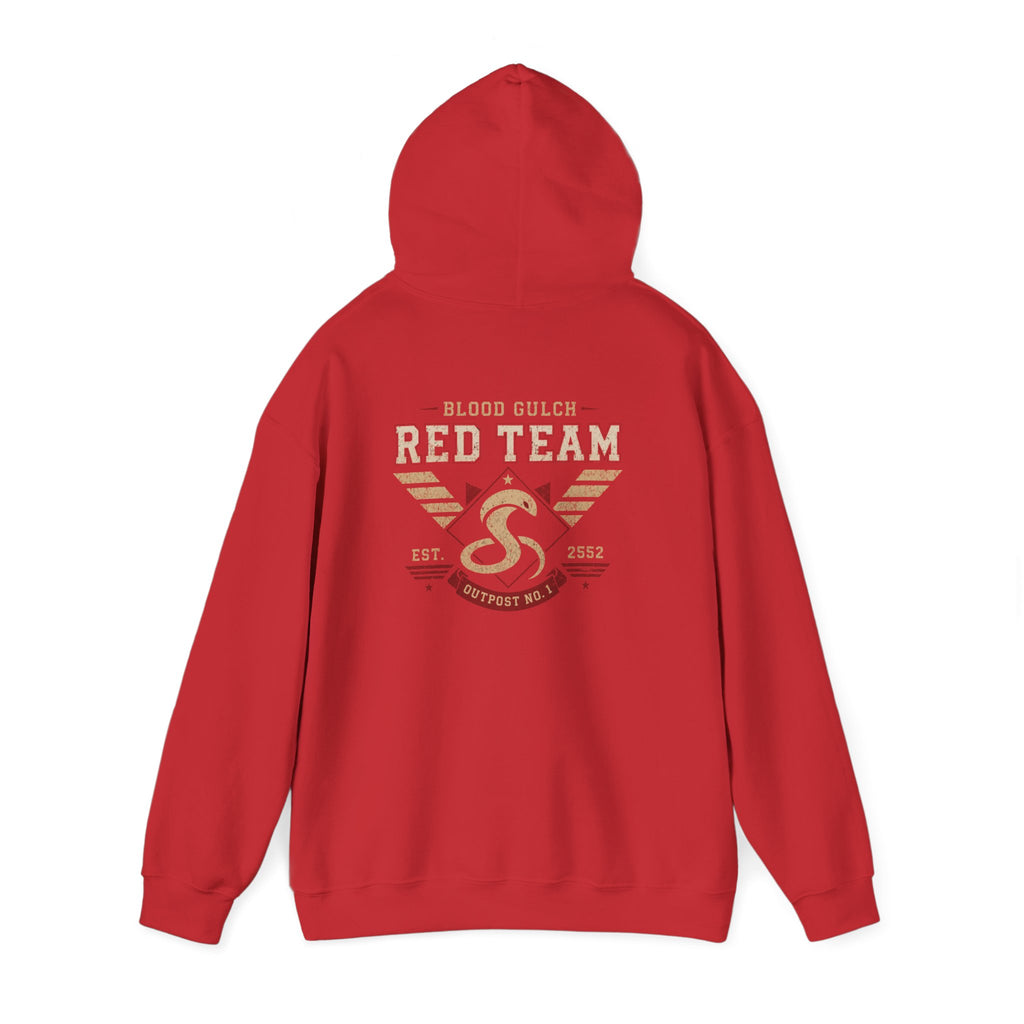 Blood Gulch Red Team Hoodie — Retro Gaming Clan Pullover (Est. 2552)