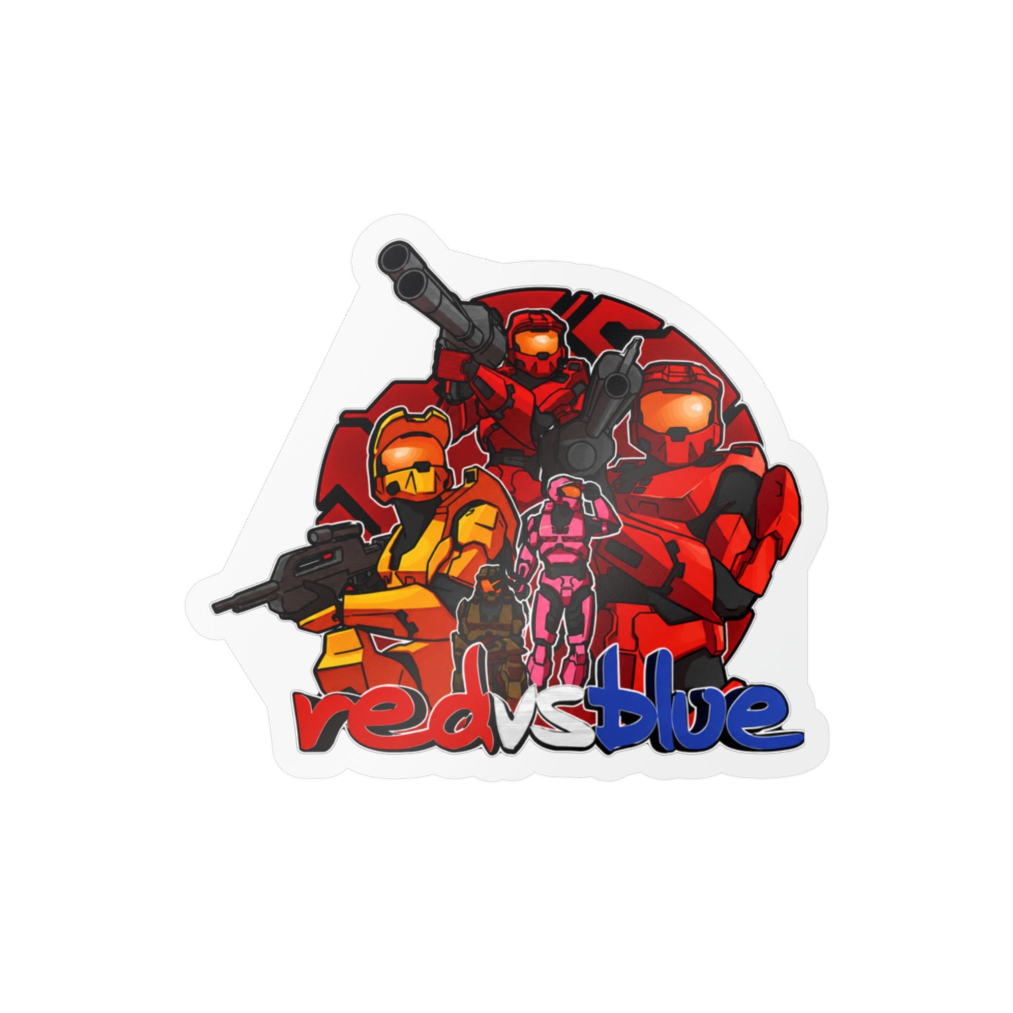 Red vs Blue Red Team Character Vinyl Sticker