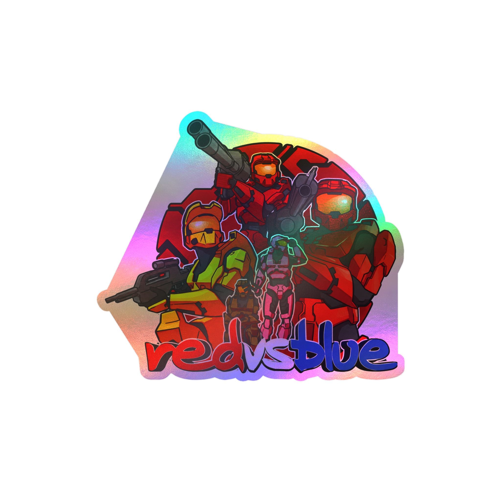 Red vs Blue Red Team Character Vinyl Sticker