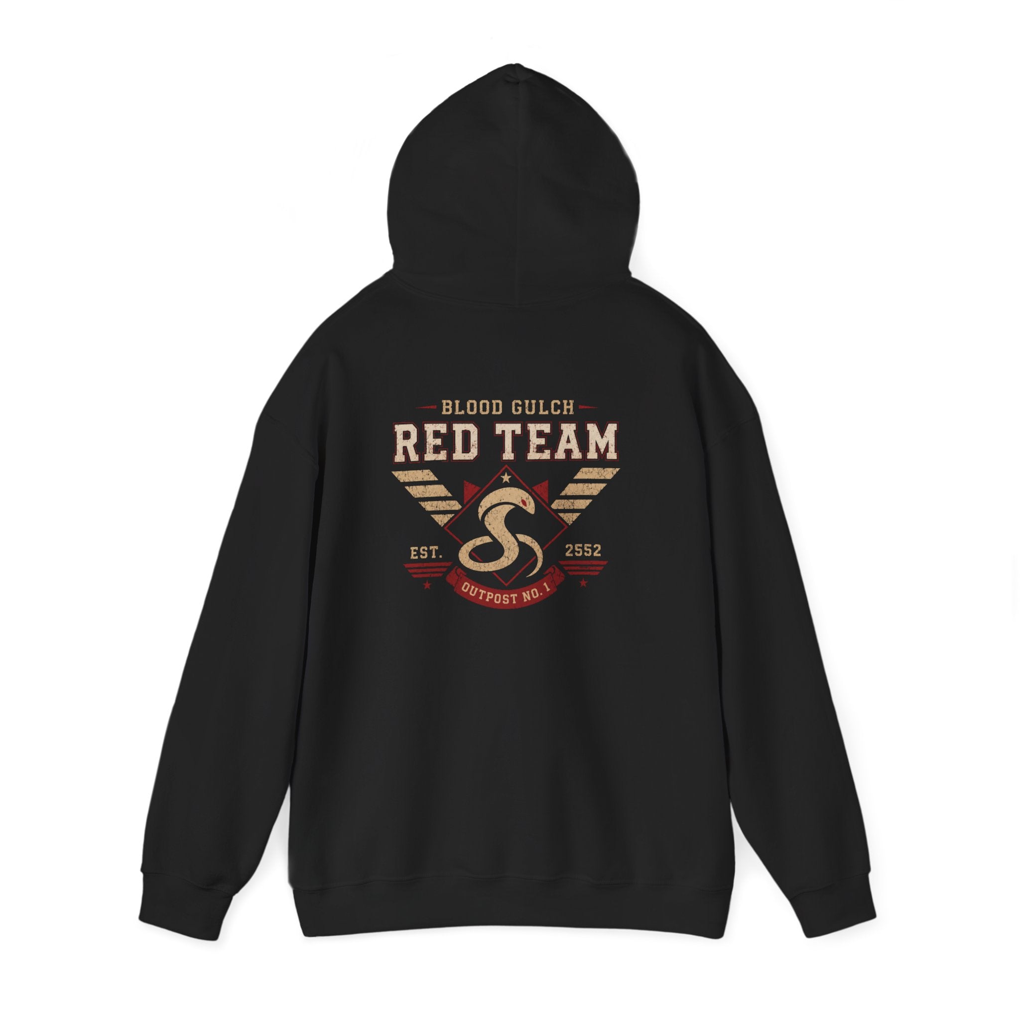 Blood Gulch Red Team Hoodie — Retro Gaming Clan Pullover (Est. 2552)