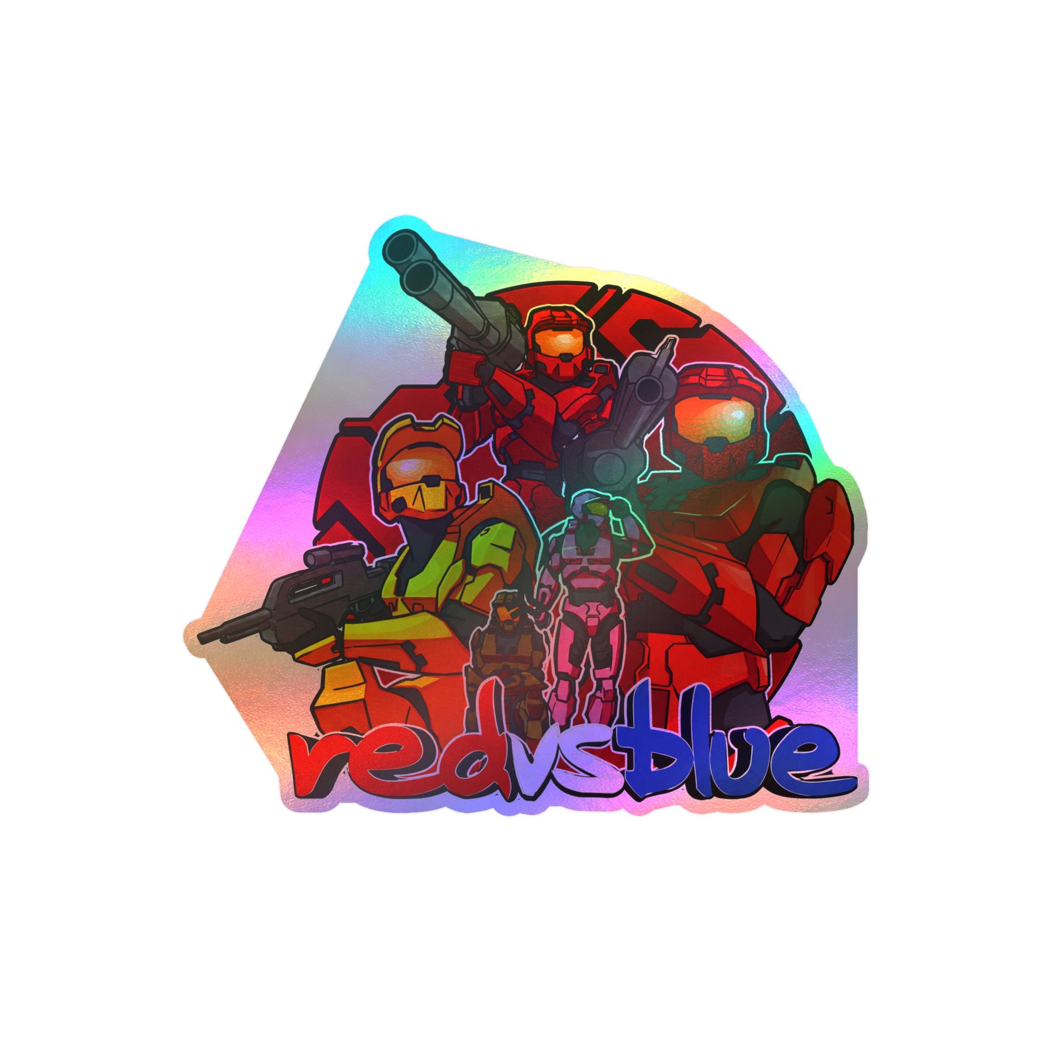 Red vs Blue Red Team Character Vinyl Sticker