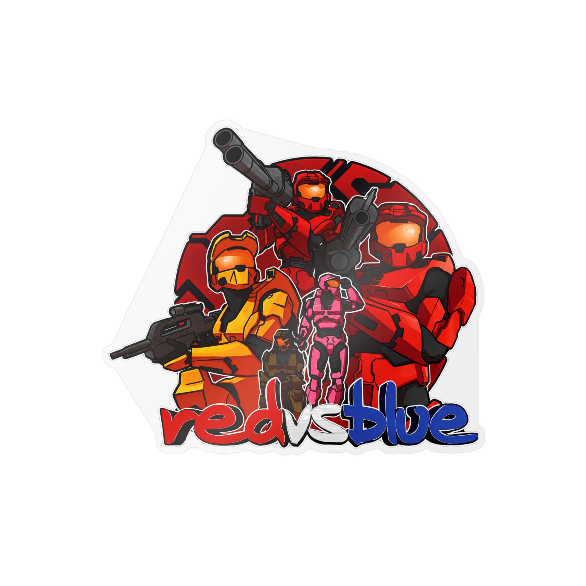 Red vs Blue Red Team Character Vinyl Sticker