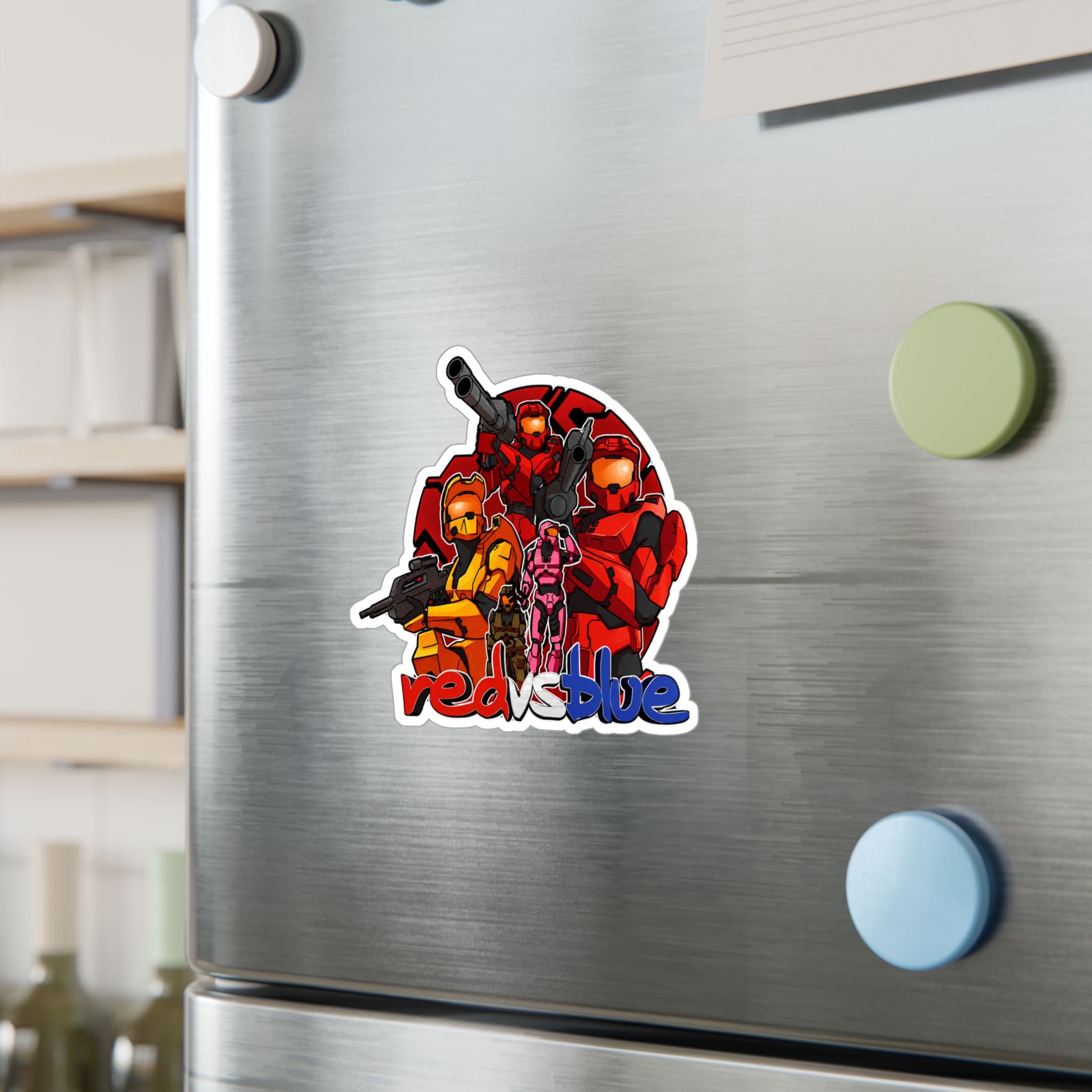 Red vs Blue Red Team Character Vinyl Sticker