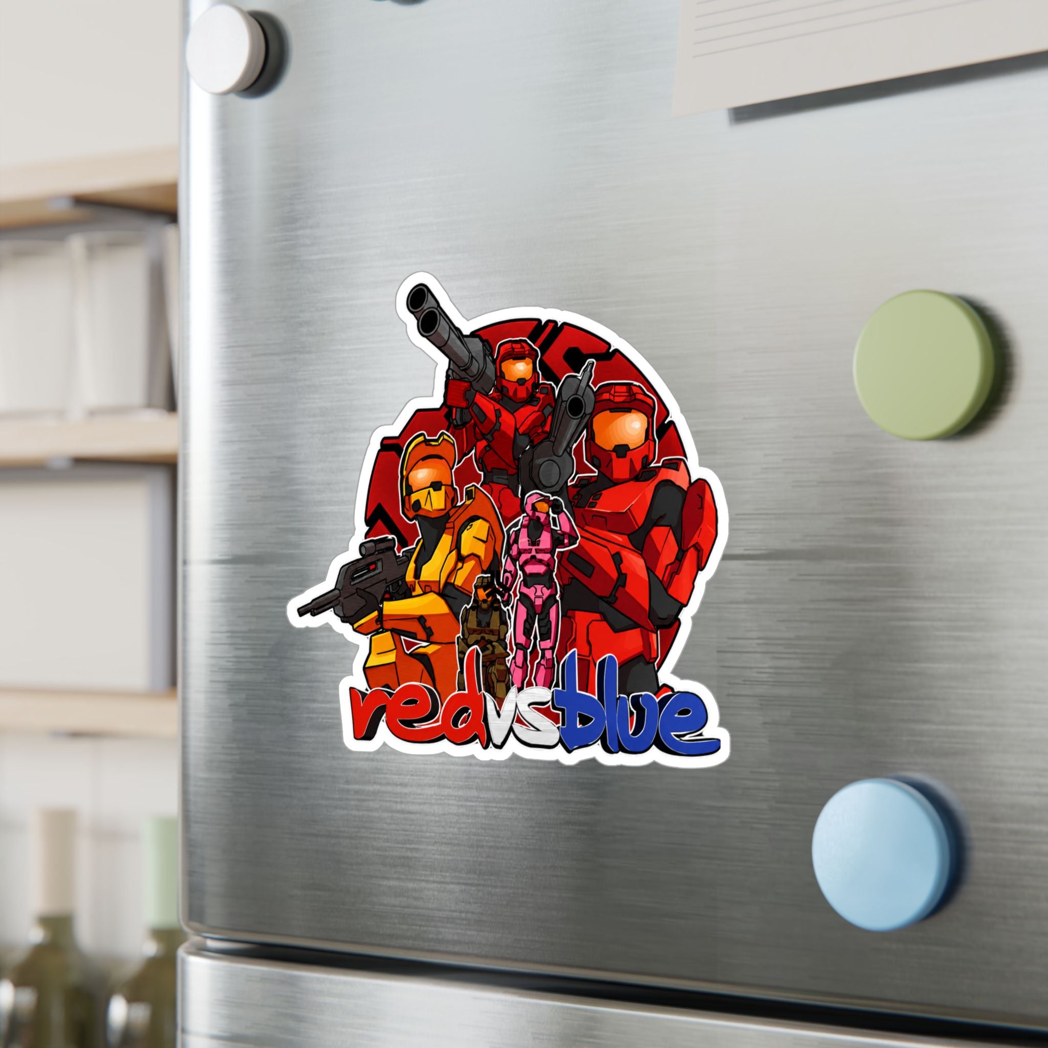 Red vs Blue Red Team Character Vinyl Sticker