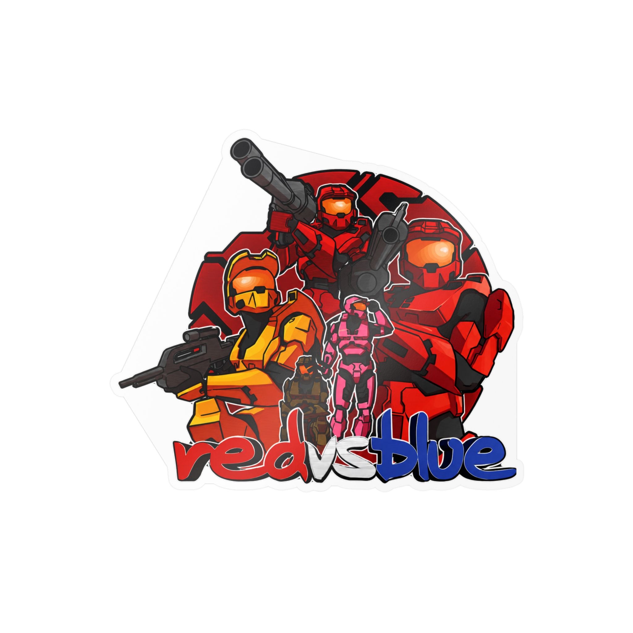 Red vs Blue Red Team Character Vinyl Sticker