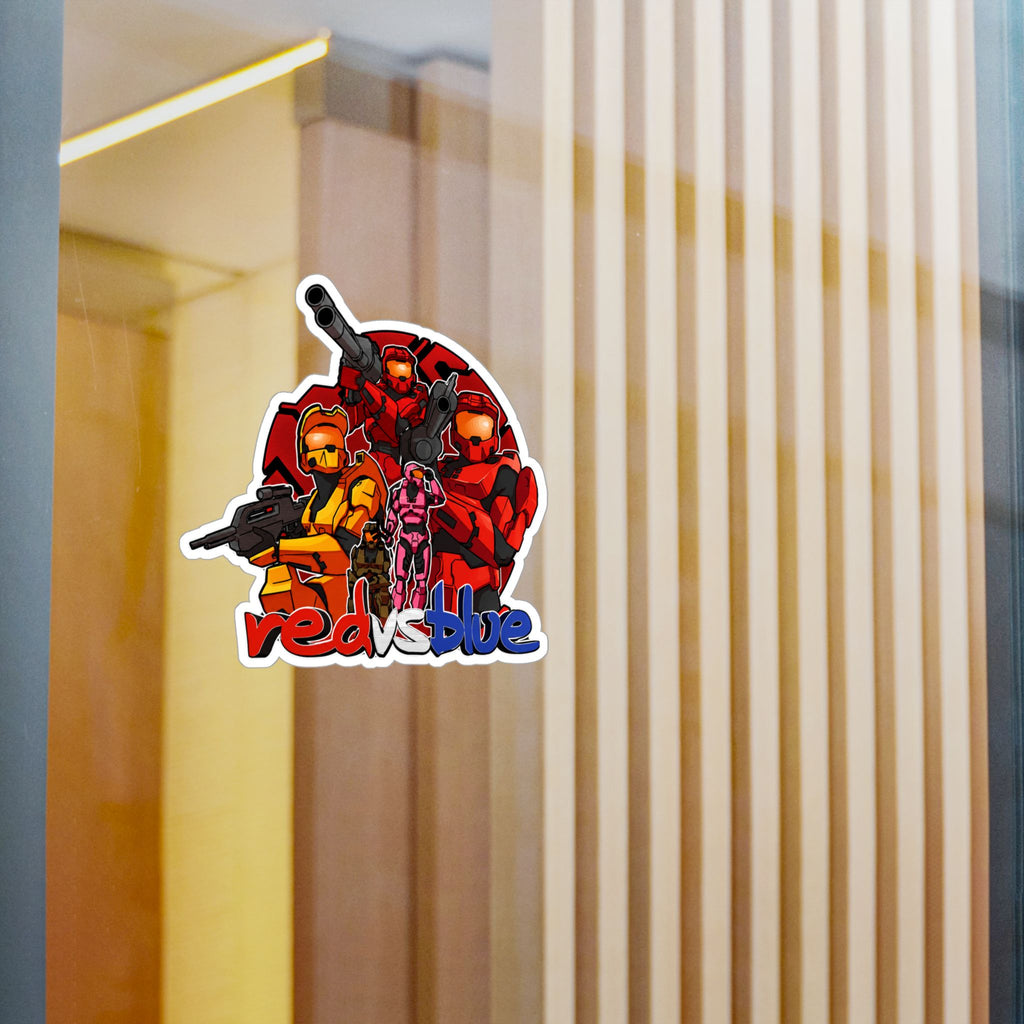 Red vs Blue Red Team Character Vinyl Sticker