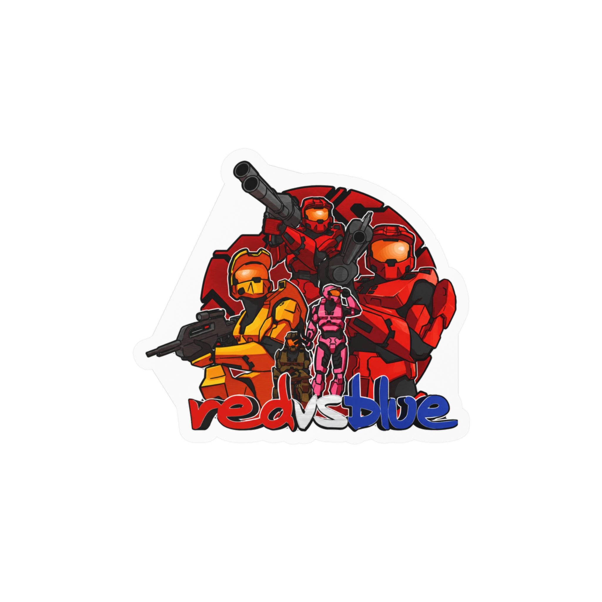 Red vs Blue Red Team Character Vinyl Sticker