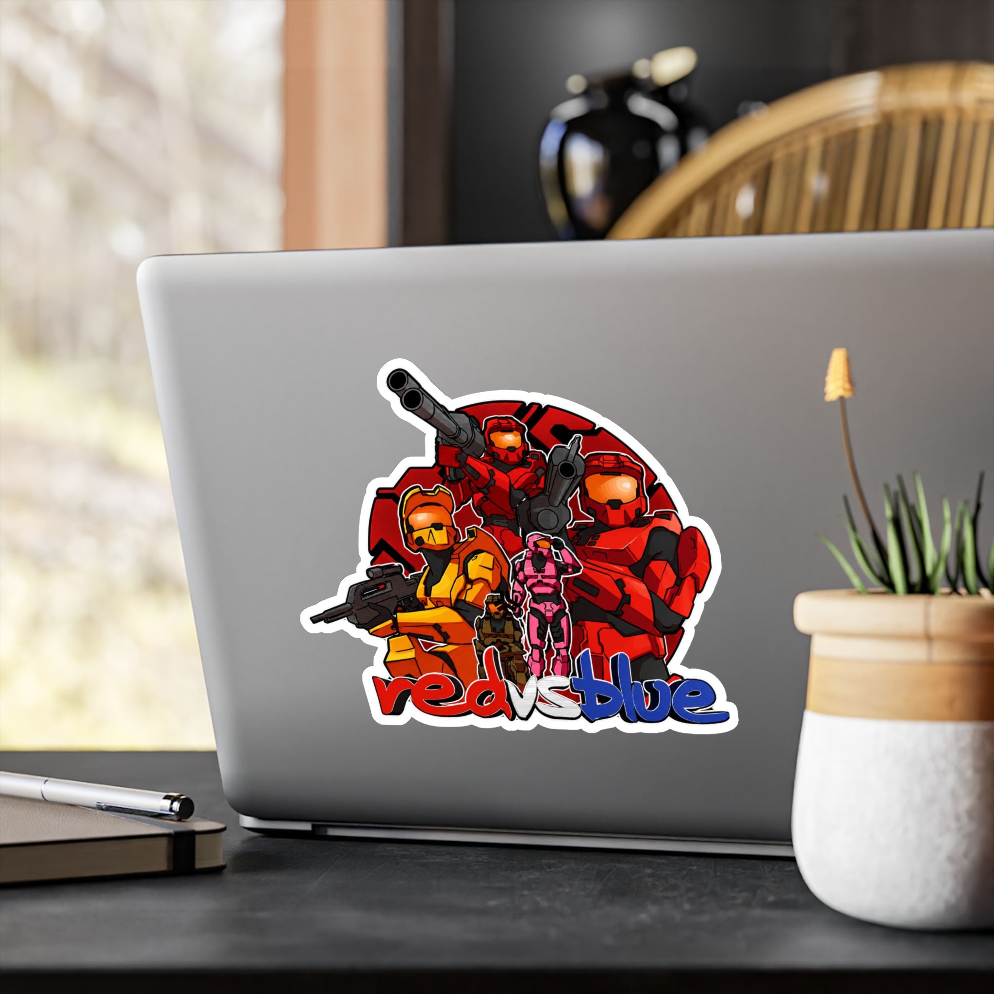 Red vs Blue Red Team Character Vinyl Sticker