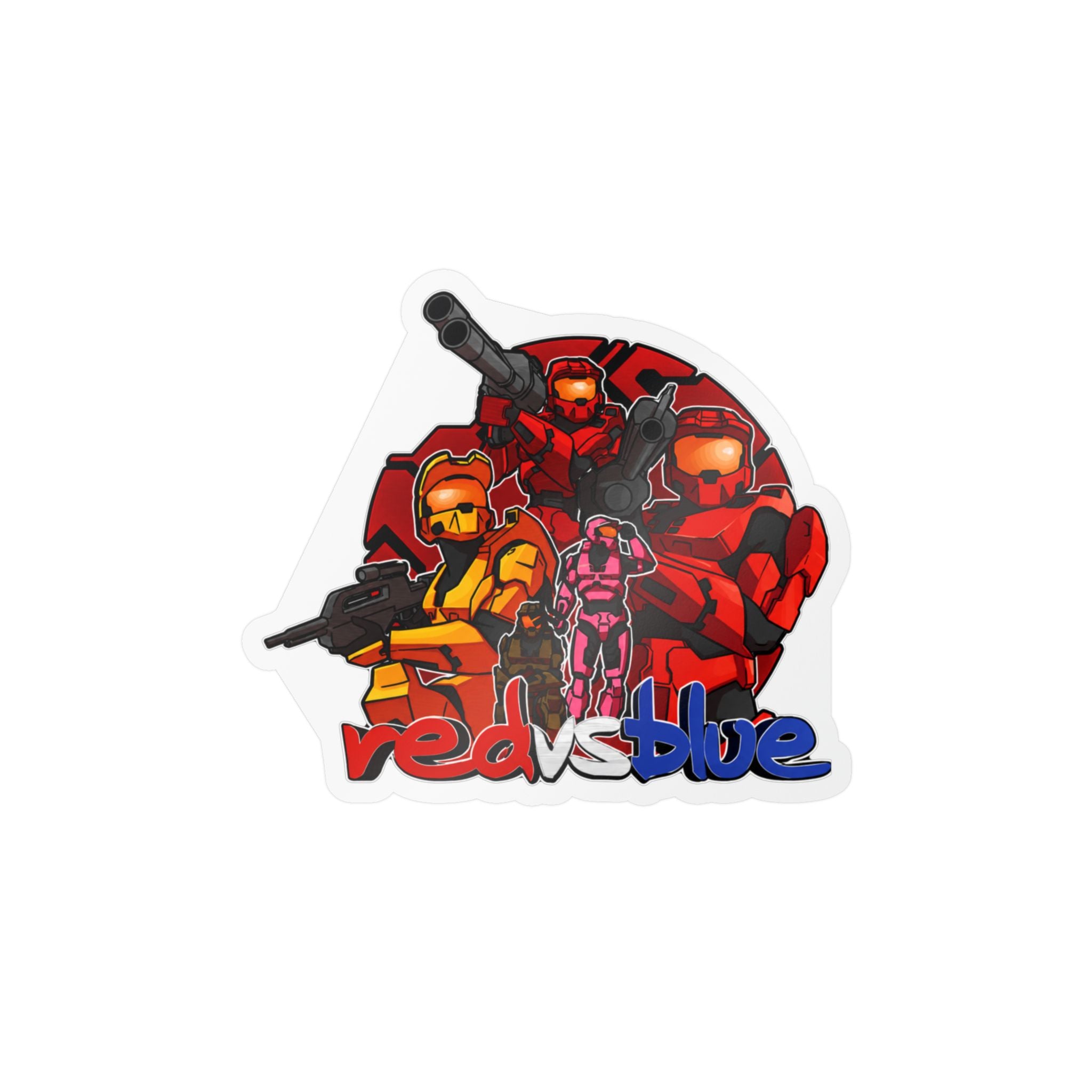 Red vs Blue Red Team Character Vinyl Sticker