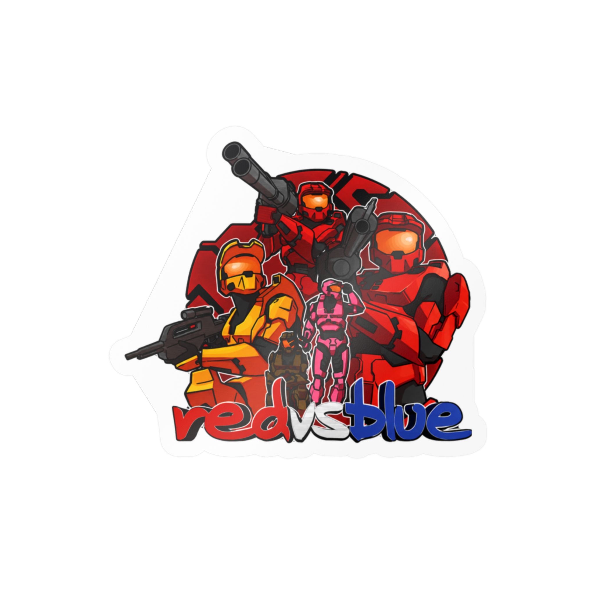 Red vs Blue Red Team Character Vinyl Sticker